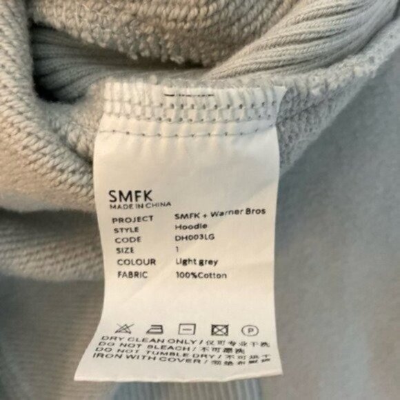 Looney Tunes X SMFK Collaboration Cropped raw hem Hoodie sz 1 | Small Rare Find - Picture 11 of 12